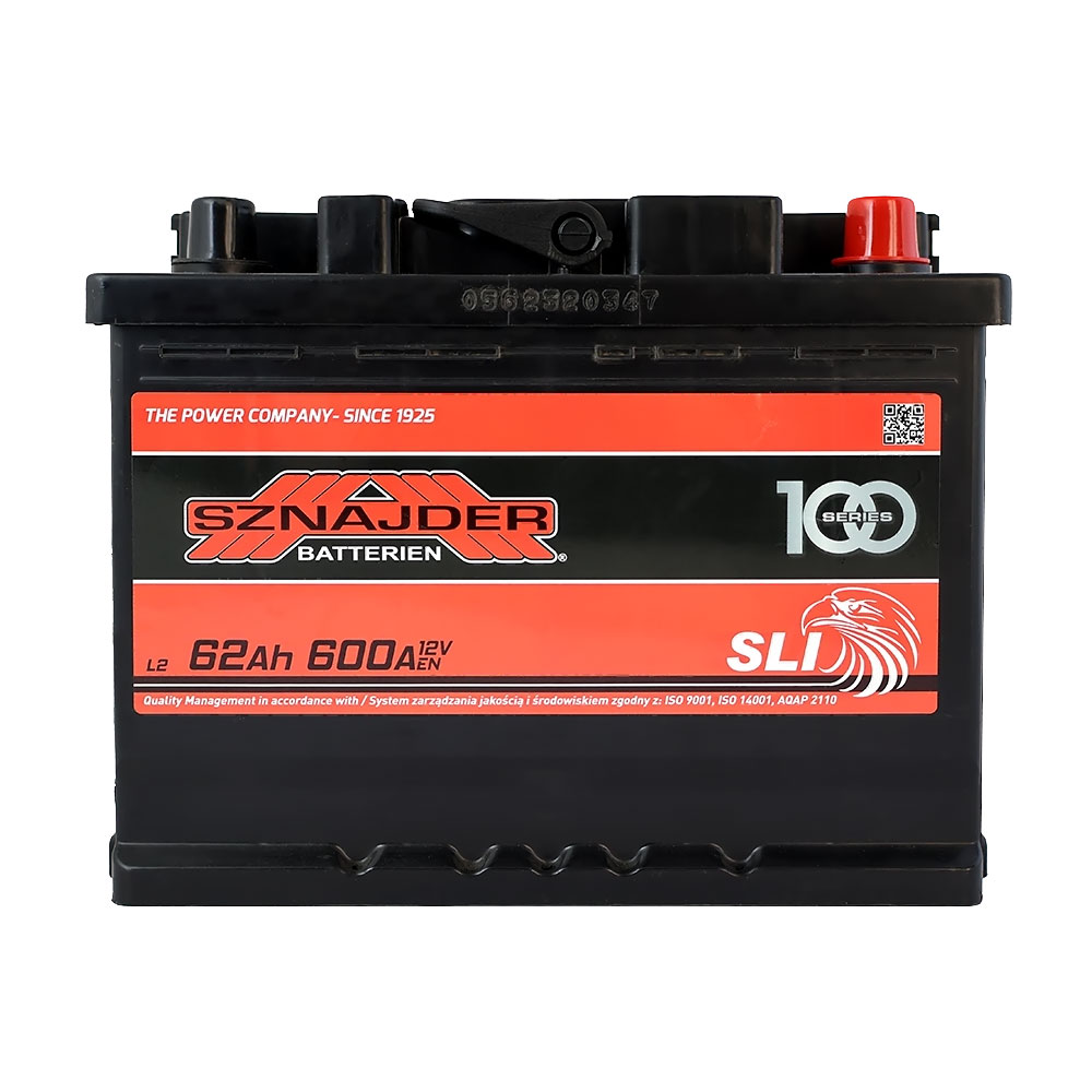 Автомобільний акумулятор SZNAJDER Plus 62Ah 620A R+ (L2) (562 51) Автомобільний акумулятор SZNAJDER Plus 62Ah 620A R+ (L2) (562 51) - Зображення 1