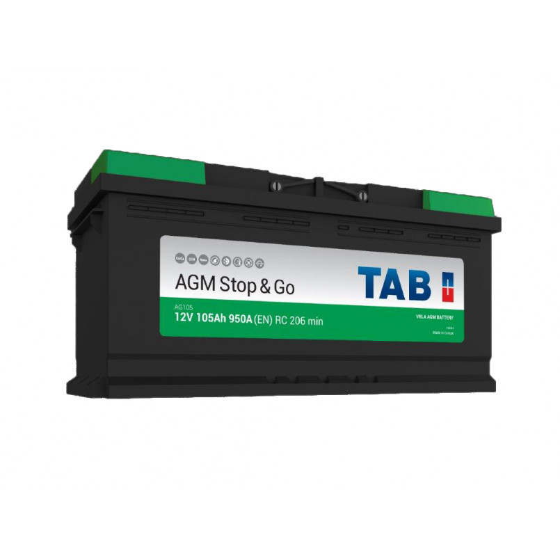 105 Ah/12V TAB AGM (0) Euro 105 Ah/12V TAB AGM (0) Euro - Зображення 1