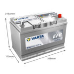 Автомобільний акумулятор VARTA Blue Dynamic EFB Asia (N85) 85Ah 800A R+  (D31 н. к.) - Зображення 4
