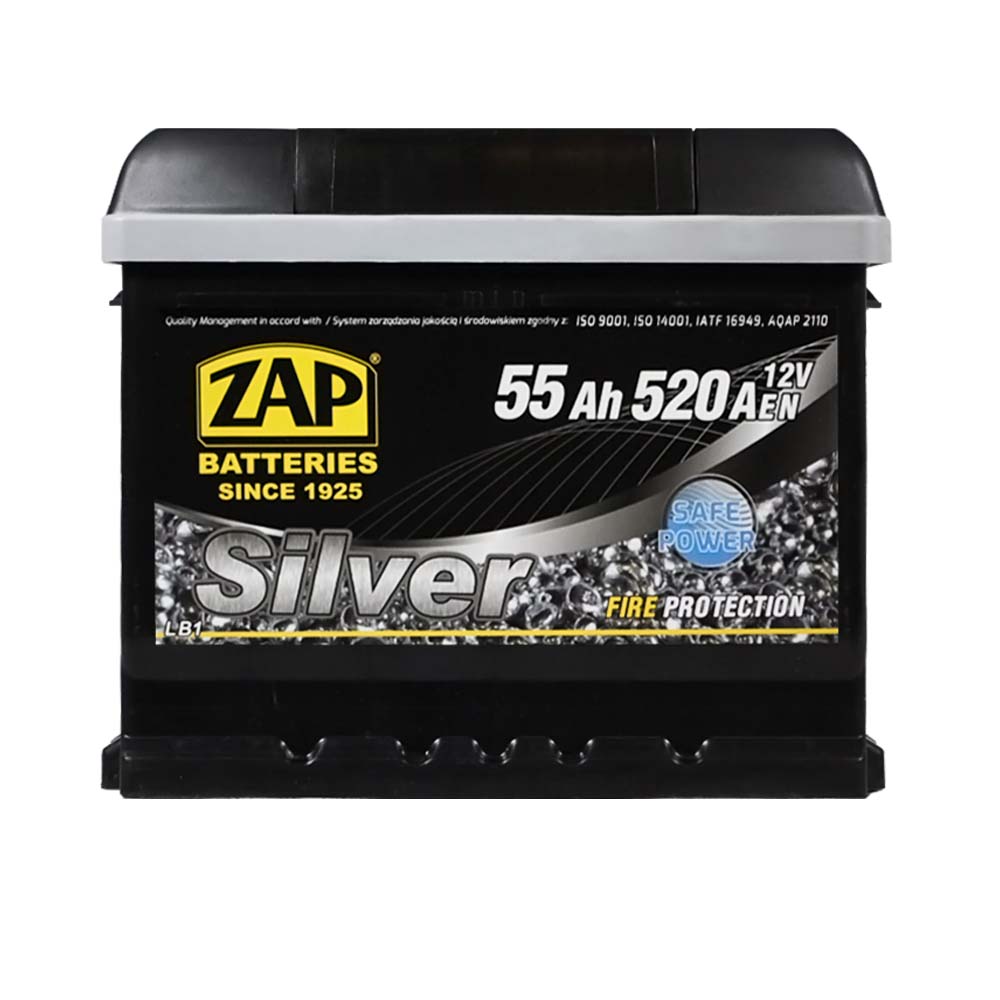 Автомобільний акумулятор ZAP Silver 55Ah 520A R+ (555 87) (L1B) (h=175) Автомобільний акумулятор ZAP Silver 55Ah 520A R+ (555 87) (L1B) (h=175) - Зображення 1
