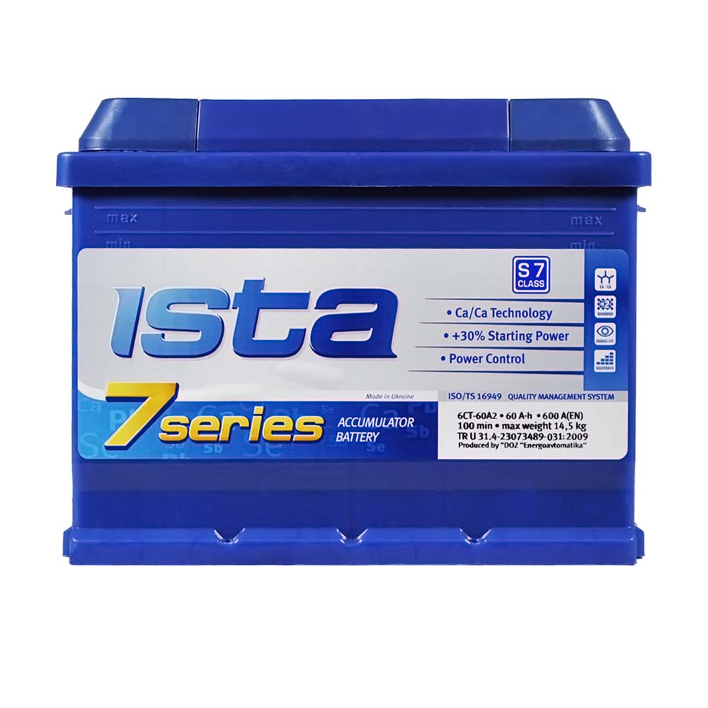 Автомобільний акумулятор ISTA 7 Series 60Ah 600A L+ (L2) Автомобільний акумулятор ISTA 7 Series 60Ah 600A L+ (L2) - Зображення 1